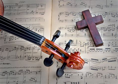 Violin and Cross stock image. Image of play, orchestra - 51095301