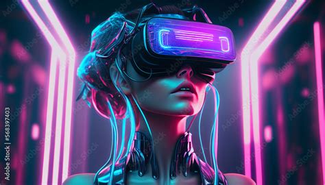 metaverse digital cyber world technology  humanoid cyber girl