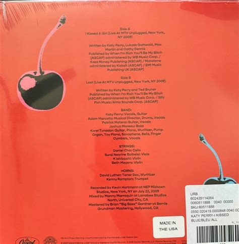 Katy Perry - I KISSED A GIRL (Limited Edition 12" Single LP) New ...