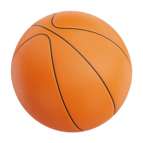 3D render basketball icon illustration. Isolated on transparent ...