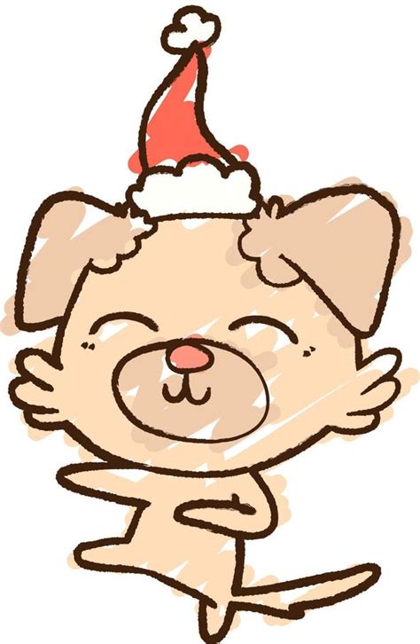 Christmas Dog Chalk Drawing 9708385 Vector Art at Vecteezy