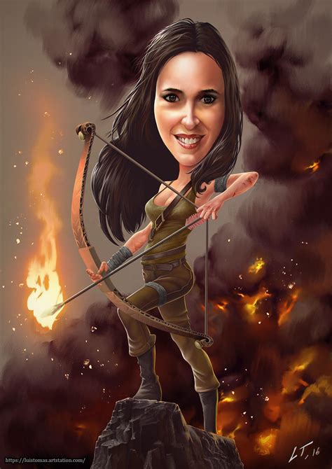 "My Friend Carmen as Lara Croft" - by Luis Tomás Redondo : r/Caricatures