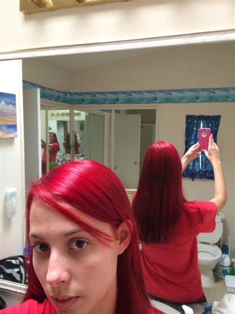 Red hair I did myself using loreal hi-color red. | Cute hair colors