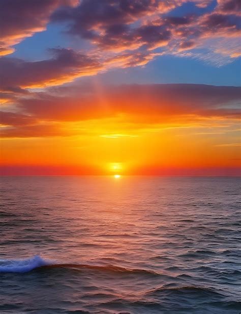 Premium Photo | Beautiful sunrise over the sea