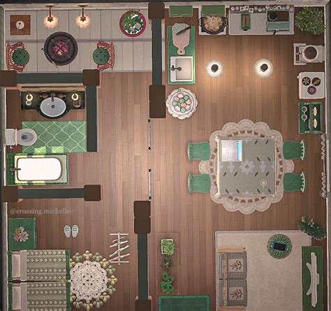 Cozy apartment layout 💚🌿 : r/ac_newhorizons