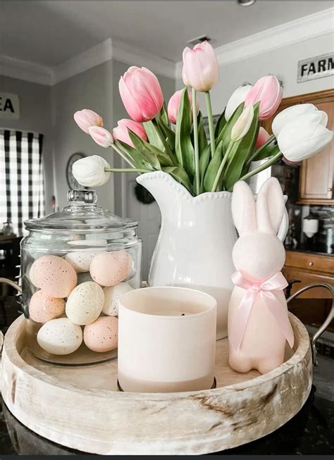 Spring tabletop home decor Easter pastel | Easter inspiration decor