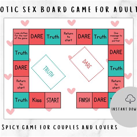 Printable erotic sex board game for couples truth or dare sex gift for