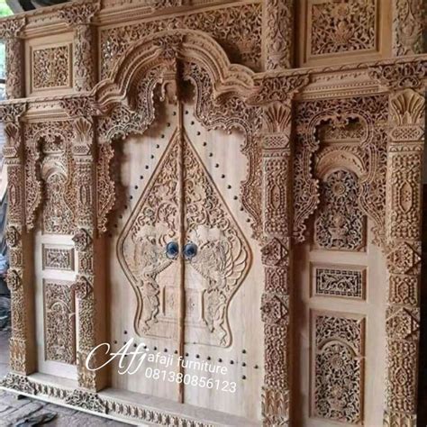 gebyok jati jepara ornamen ukir tenun troso panel dinding