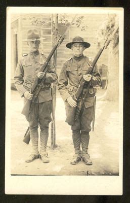 WW1 US Soldiers With Rifles & Bayonets Photo Postcard | #152649004