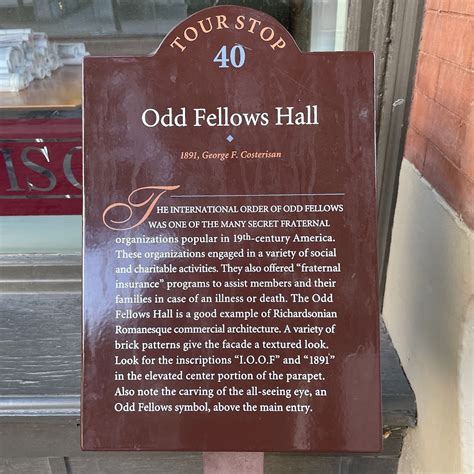 Read the Plaque - Odd Fellows Hall