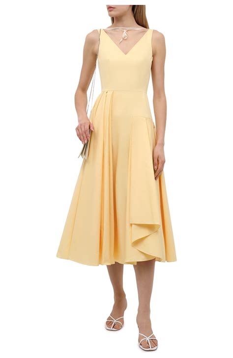 Женское желтое хлопковое платье ALEXANDER MCQUEEN — купить за 188500 ...