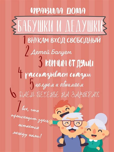 Постер «Правила дома бабушки и дедушки» любого размера с доставкой в ...