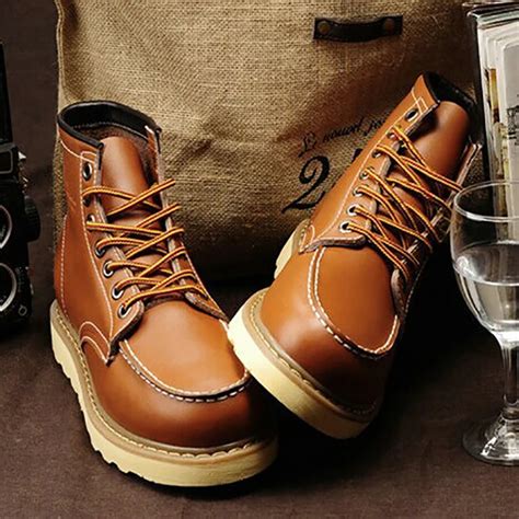 buy mens boots winter genuine leather hot sell fashion designer casual male