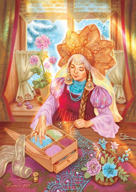 Иллюстрация Бисер в стиле книжная графика | Illustrators.ru