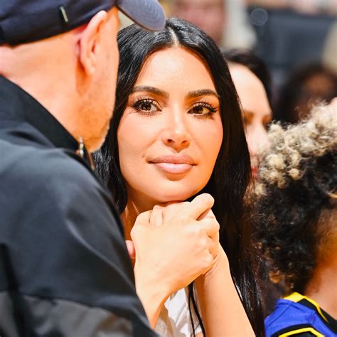Kim Kardashian Gets Makeup on Her White Top Before the Balmain LA Store