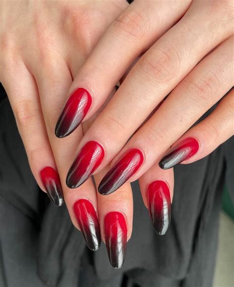 30+ Fiery Red and Black Ombre Nails To Make a Statement - Nail Designs ...