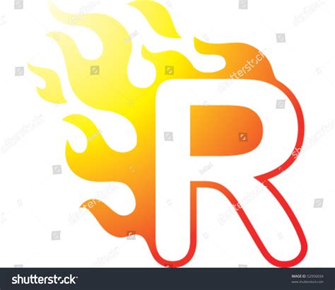 Flaming Font - R Stock Vector Illustration 52956034 : Shutterstock