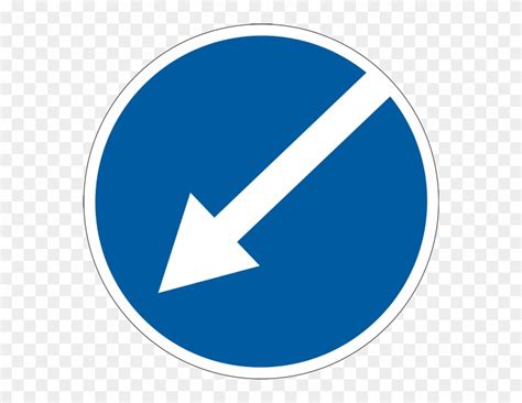 Ukraine Road Sign - Знак Объезд Препятствия Слева Clipart (#1251909 ...