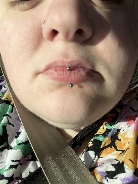 Brand new vertical labret- I can’t tell if it was pierced unevenly or ...