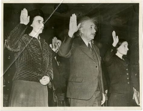 Albert Einstein took the oath of allegiance upon receiving his American citizenship. October ...