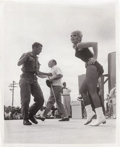 Original photograph of Joey Heatherton and Bob Hope during the USO