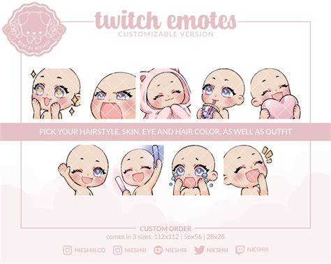 Customizable Twitch Emote / Kawaii Aesthetic / Streamer / - Etsy in