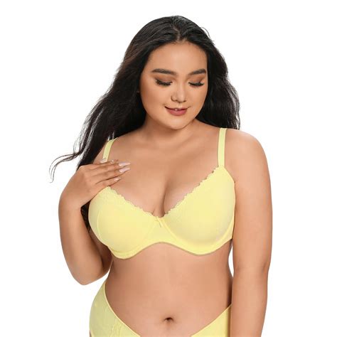 Woman Cotton Lace Bra Printed Plus Size Every Day Bra Bow Decoration