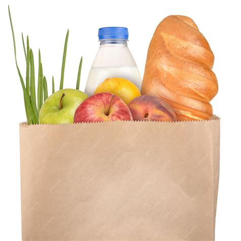 Premium Photo | Bag of groceries isolated on white background