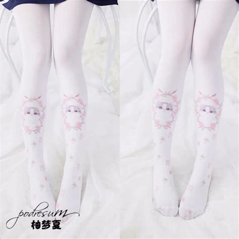 1 Pair Summer Thin Kawaii Cosplay Kitty Tight Girl's Comfortable Game ...