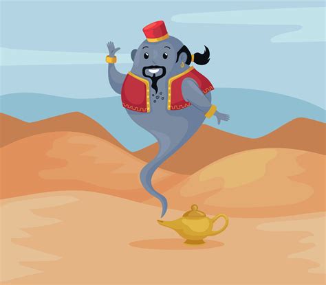 Genie of the Lamp scene 11263928 Vector Art at Vecteezy