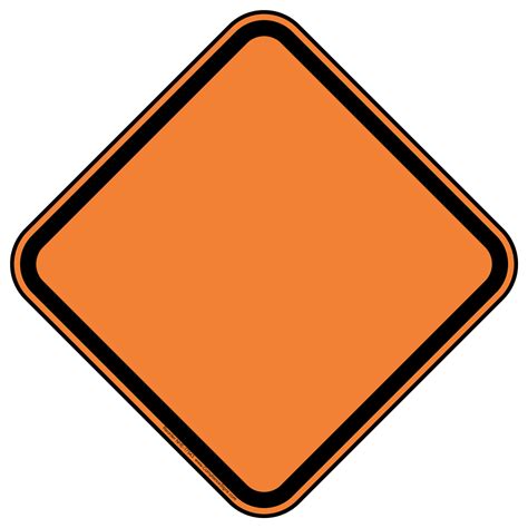 Traffic Control Sign - Solid Orange - No Wording - Orange Reflective