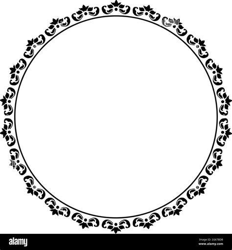 Floral round frame design concept isolated on white background - vector ...