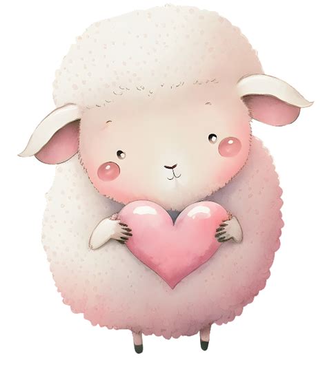 Cliparts from Anna : Valentine Sheep. Овца-валентинка. PNG.