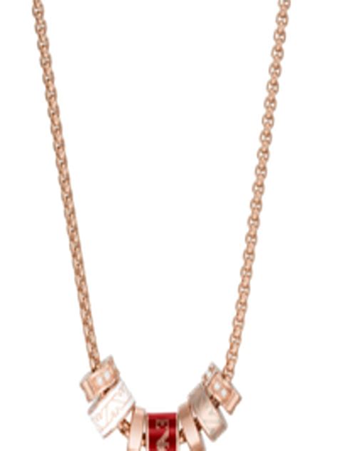 Buy Emporio Armani Rose Gold & White Rhodium Plated Necklace - Necklace ...