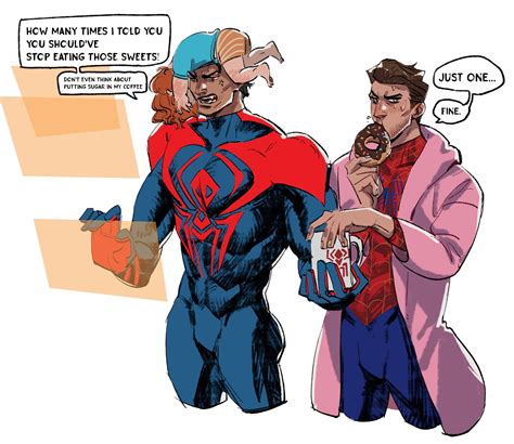 miguel o'hara, spider-man, peter b parker, and mayday parker (marvel