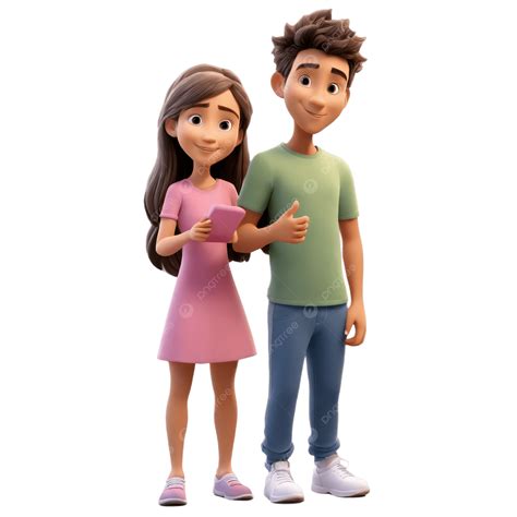 3d Cartoon Brother And Sister, Brother, Sister, Cartoon PNG Transparent