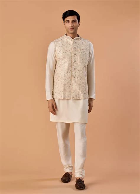 buy regal cream nehru jacket   india  manyavar nehru jacket