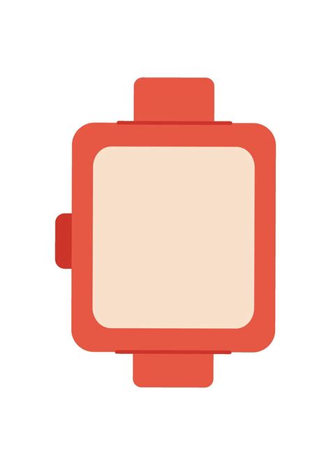 Stylized smart watch with flat design. Smart device features a