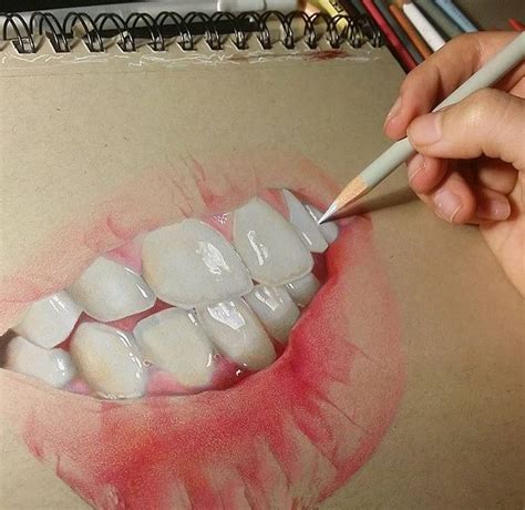 Realistic Drawing, Teeth, Mouth | Color pencil art, Teeth art, Teeth ...