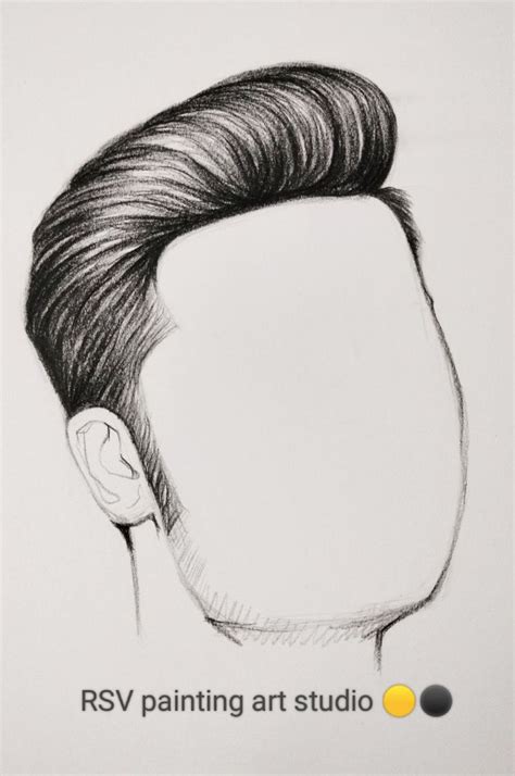 how to draw mens hair
