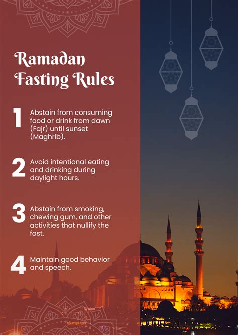 Free Ramadan Fasting Rules Template to Edit Online