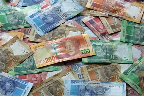 South African Rand Notes Bundles Stack Extreme Close — Stock Photo ...