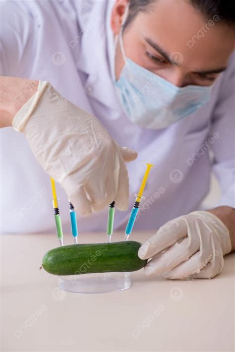 Male Nutrition Expert Testing Food Products In Lab Photo Background And