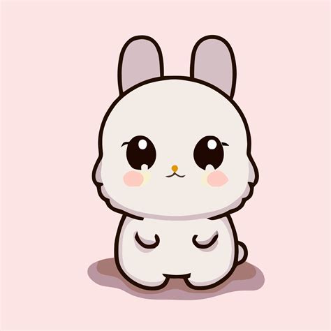 Cute Rabbit illustration Rabbit kawaii chibi vector drawing style