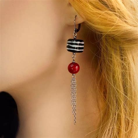 Серьги женские Vloes Cherry&Chocolate бижутерия длинные висячие крупные ...
