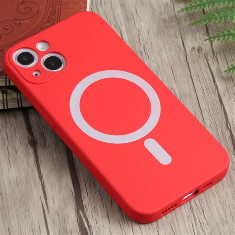 Liquid Silicone Shockproof Magsafe Case For iPhone 13 mini (Red