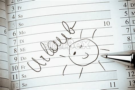 Eintrag im Kalender: Urlaub - Bilderbox Bildagentur GmbH