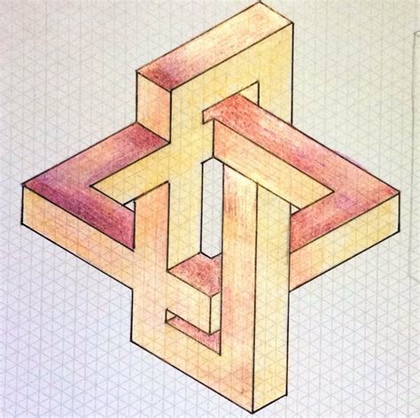 Impossible on Behance | Geometric drawing, Graph paper art, Optical ...