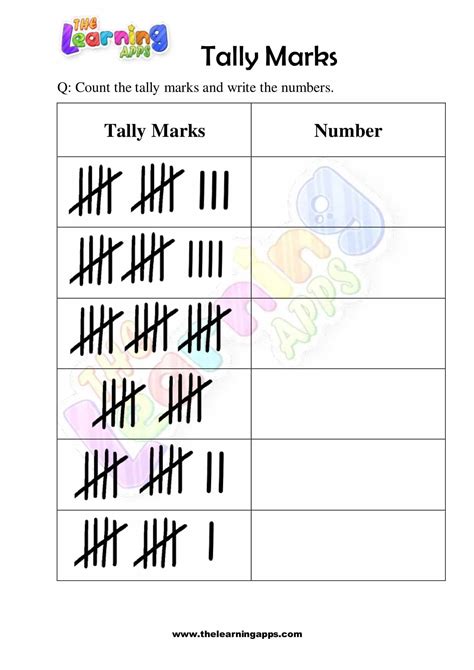 Free Printable Tally Chart Worksheets