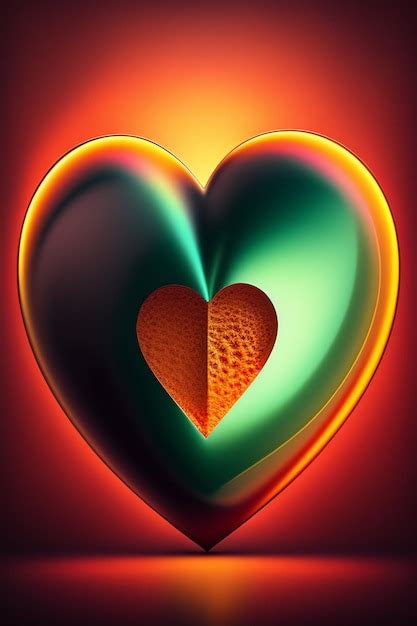 Premium AI Image | A heart with a green heart on it